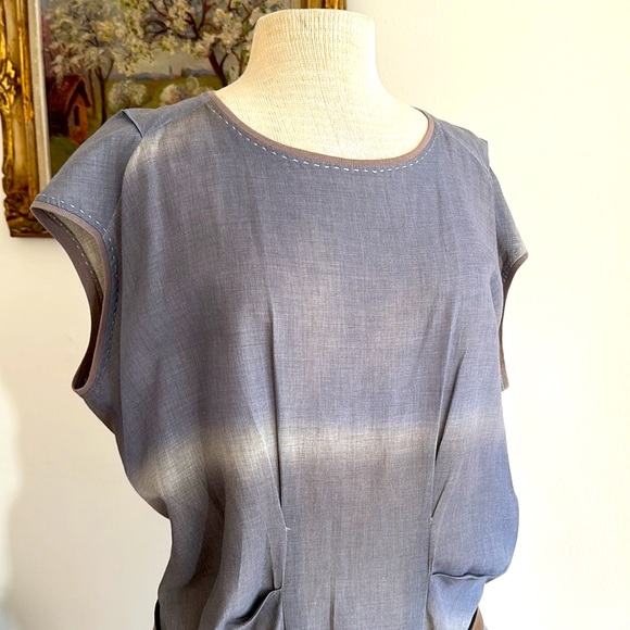Italian Gunex Ombré Dress (Gunex manufacturers Brunello Cucinelli) fab fabric! - Picture 5 of 13